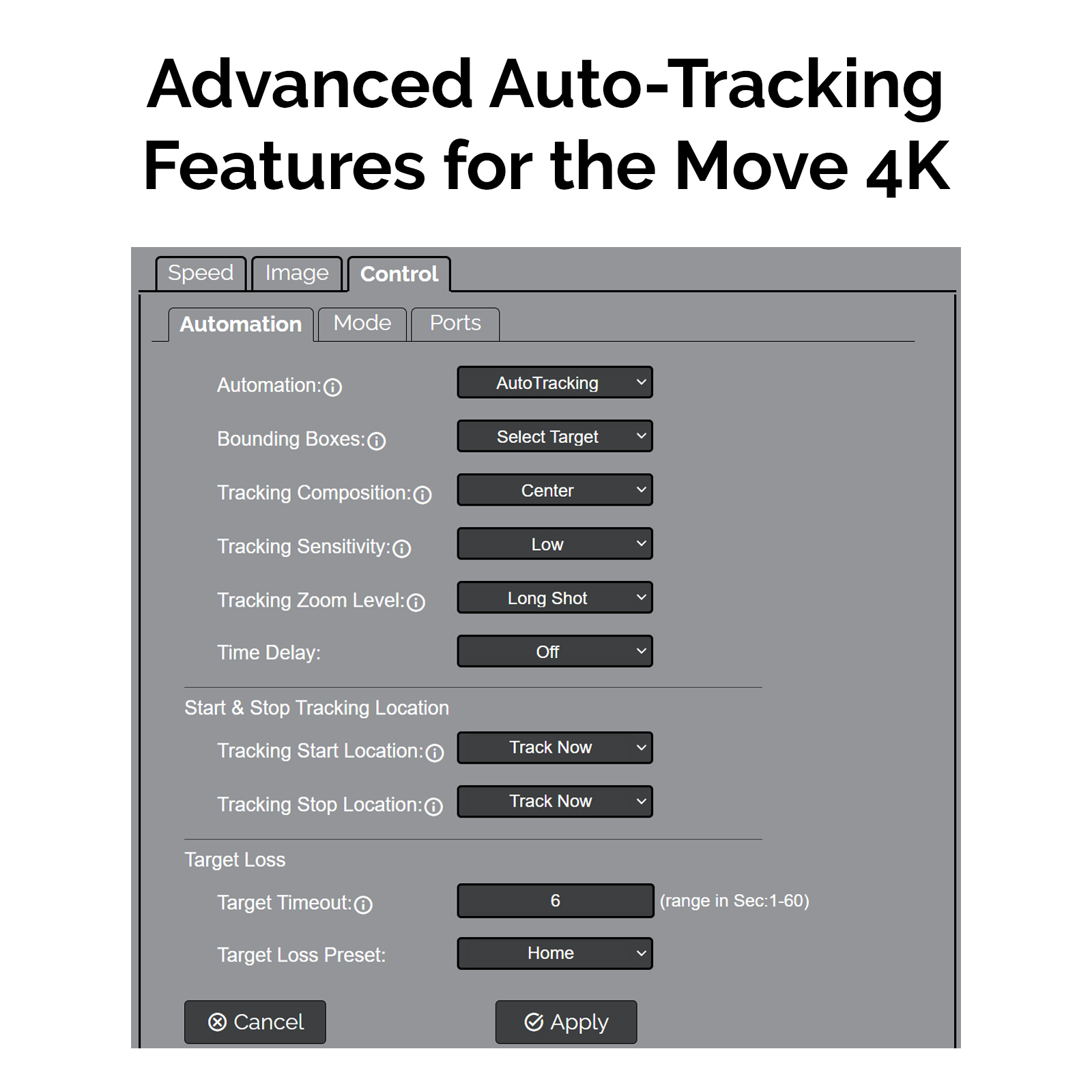 Auto tracking features